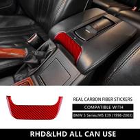 Carbon Fiber Storage Box Armrest Handle Panel Cover for BMW 5 Series M5 E39 1998-2003 Red raudona
