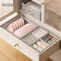 Sock And Underwear Storage Box, Bra And Lingerie Organizer, Undergarment Storage Solution, Closet Drawer Divider with Four Compartments