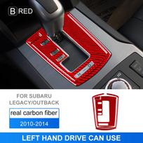 Carbon Fiber Gear Shift Collar for Subaru Legacy Outback 2010-2014 LHD RHD For LHD Red raudona