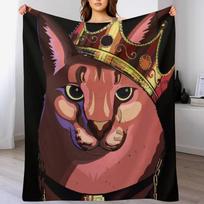 Zabloing Big Floppa Throw Blanket All Season Lightweight Soft Blanket for Bed Size: 75*100cm, Weight: 230 GSM
