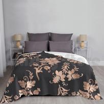 Rose Gold Art Deco On Charcoal Patterns Blanket Fashion Custom 142 Rose Gold Rose Gold Pink Pink Gold Golden Size: 75*100cm, Weight: 230 GSM