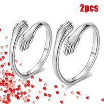 Valentine'S Day Gift Love Hug Open Ring Retro Simple Rings Letter Finger Ring Unisex Adjustable Size Ring Jewelry Gift