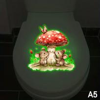 Glow In The Dark Toilet Stickers Removable Waterproof Cartoon Frog Penguin Bathroom Wall Sticker Kids Room Decor A5