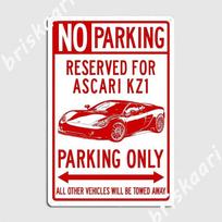 Ascari Kz1 Parking Sign For Garage Shop And Man Cave Metal Sign Club Party Club Bar Plaques Create Tin Sign Poster 20X30CM