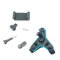 Motorcycle Bike Helmets Chin Camera Mount Kit for Action Cameras and Mobile Phone Devices 6 in 1 Design