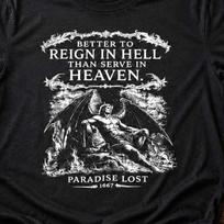 John Milton Paradise Lost Shirt, Satan Tee | Literary Graphic T-Shirt, Dark Academic Gothic Apparel, Vintage Poetry Classic Unisex Top M