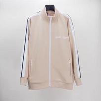 Wholesale cross-border trendy brand palm angel basic black and white striped stand-up collar jacket for men and women loose sports coat S chaki