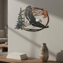 Cast Iron Hawks Wall Hanging Nature Themed forests Sunset Art Sturdy House Decoration for