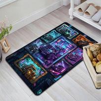 Cyberpunk Truck Gallery Pattern Rug Floor Mat for Living Room or Bedroom Soft and Comfortable Carpet a Gift for Birthday and Holiday. 40x60cm( 15x23in ) įvairiaspalvis
