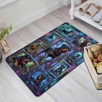 Cybernetic Rottweiler Portraits Pattern Rug Floor Mat for Living Room or Bedroom Soft and Comfortable Carpet a Gift for Birthday and Holiday. 40x60cm( 15x23in ) įvairiaspalvis