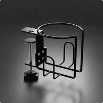 Adjustable Clamp Cup Holder Matte Black Clampon Metal Workspace Item for Table Edge, Boat