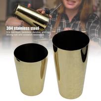 Gold Finish Drink Shaker 304 Stainless Steel Barware Set Simple Shaking Tins  Bar