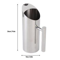 Spill Proof Spout Metal Beverage Pitcher 304 Stainless Steel 1L Metal Pitcher  For Bar sidabras