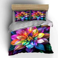Vibrant Floral Three-Piece Set   kid's and adults' bedroom decor, Exquisite three-piece bedding set gift 135x200cm