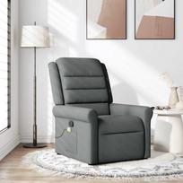 Foldable Massage Armchair, Dark Grey, Fabric Upholstered