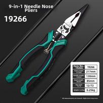 High Leverage Needle Nose Pliers 9 Inch Linesman Pliers Tool Universal Wire Cutters  Electricians 19266