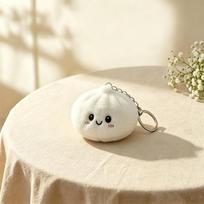 Soft Squeeze Steamed Bun Plush Keychain For Stress Relief Cute Fidget Bag Charm balta