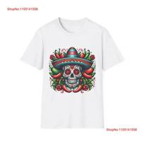 Day of the Dead Skull Sombrero Chili Peppers T-shirt XXXL