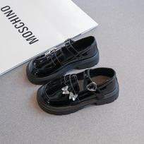 Girls Princess Shoes Soft Sole Leather Loafers Black Kids Oxford Flat Shoes for Big Kids 26 juoda