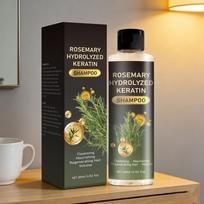 Cross-Border Rosemary Hydrolyzed Keratin Shampoo 200ml Deep Cleansing Repair Strengthens Hair Roots Oil Control Volumizing Neutral Packaging