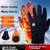 BWNK Cycling Gloves, Winter Warm Fleece-Lined, for Electric Motorcycles And Bicycles, Windproof, Touchscreen Compatible, Sports Skiing Gloves