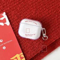 AirPods 3 Earphone Case, Simple And Elegant Cover for AirPods Third Generation, Shockproof Soft, Wishing You Good Fortune