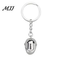 Motorcycle Keychain Helmet Pendant Metal 3D Mini Keyring Movable Shield Design Personalized for Men Women sidabras