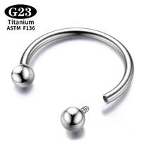 1/5/50PCS ASTM F136 Internally Threaded Eyebrow Nose Ring C rod Body Piercing jewelry set G23Titanium wholesale 1.2X6X3