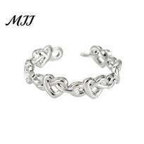 Gold Plated Ring Thumb Hollow Heart Shape Adjustable Opening Design Finger Women Stainless Steel Band Versatile Jewelry Gift Fine Craftsmanship sidabras