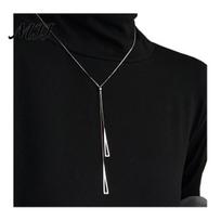 Fashionable Neckpiece Women Y-Drop Lariat Necklace Elegant Sweater Triangle Pendant Adjustable Geometric Gift for Wife Girlfriend Daily Wear B