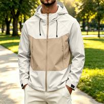 Men's Outdoor Sports Jacket Windbreaker for Hiking Running and S chaki