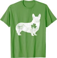 Corgi Irish Clover T-Shirt St Patricks Day Dog Lover Gifts T Shirt S