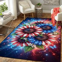 1pc American Flag Sunflowers Carpet Rug for Bedroom Living Room Decor Sofa Home Game Area Rug Non-slip Floor Mat. DT7160162 40cm x 60cm