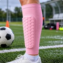 Shin Guard Sleeve Hexagonal Pattern Honeycomb Pullon Sports Protection for Football,