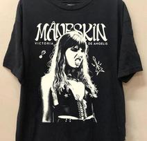 Vtg Maneskin Band World Tour 2023 Cotton Black S-5XL Unisex Shirt S