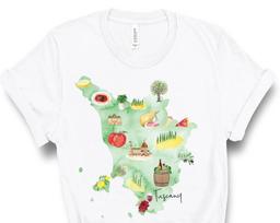 Tuscany Italy T Shirt, Tuscany Tee, Map, Tuscany Landscape, Tuscany Food, Toscana, Wine, Countryside, Vino, Florence, Spaghetti, Gelato S