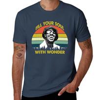 Vintage Stevie Fill Your Soul With Wonder Retro Tshirt High Elasticity Sports Tee Shirt S