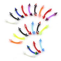 20Pcs Curved Barbell Eyebrow Rings Bar Tragus Ear Stud Helix Piercing Jewelry A