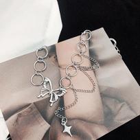 Sidabro spalvos drugelio choker pakabukas moterims, dovanų vėrinys, lengvas prabangus, pankroko, geometrinis, saldus, šaunus, raktikaulio kaklo papuošalas one size