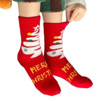 Plush Coral Fleece Socks with Christmas Cartoon Pattern Winter Fuzzy for Unisex Family Gathering Indoor Sleeping Hosiery