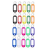 20 Plastic Key Tags Assorted Key Rings ID Tags Card Label One Size