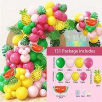 131pcs Tropical Fruit Balloon Wreath Arch Kit, Birthday and Summer Party Decoration, Indoor and Outdoor Decoration Use, Other