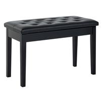 PU Leather Upholstered Piano Stool Makeup Stool Bench Dressing Table Seat with Storage 76x36x50cm, Black 76 x 36 x 50 cm juoda