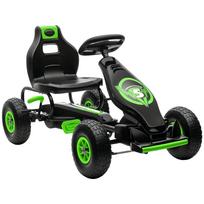Kids Pedal Go Kart, with Adjustable Seat, Inflatable Tyres - Green 121 x 58 x 61 cm
