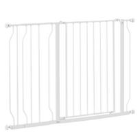 Wide Dog Safety Gate, with Door Pressure, for Doorways, Hallways, Staircases - White 115 x 3 x 76 cm balta