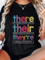 Funny Grammar Mistakes There Their They're T-shirt XXXXL