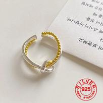 BFCLUB Silver rings Personality Cross Ball Gold Adjustable Retro Ring Fine Jewelry For Women Party Elegant Accessories