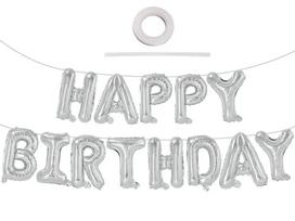 Gold Blue Happy Birthday Balloon 16Inch Foil Letters Birthday Sign Banner Bunting for Girls Boys Kids Adults Birthday Decoration 16inch