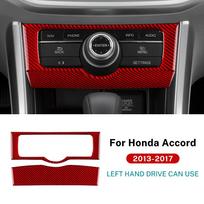 Carbon Fiber Dashboard Trim for Honda Accord 2013-2017 LHD Central AC Panel Interior Parts Red Carbon juoda