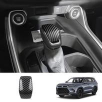 ABS Carbon Fiber Gear Shift Knob Cover for Toyota Grand Highlander 2024 2025 with Sequin Trim One Size juoda